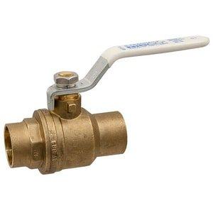 Brass ball valve with sweat ends.
